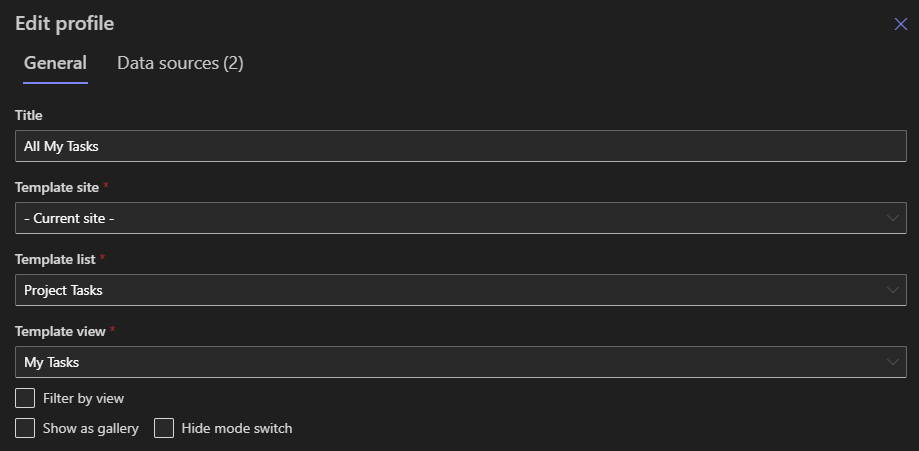 Template list