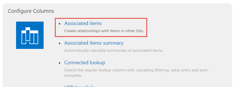 Associated Items Field