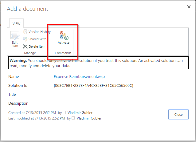 Activate site template