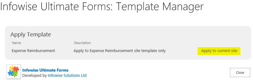 Apply site template