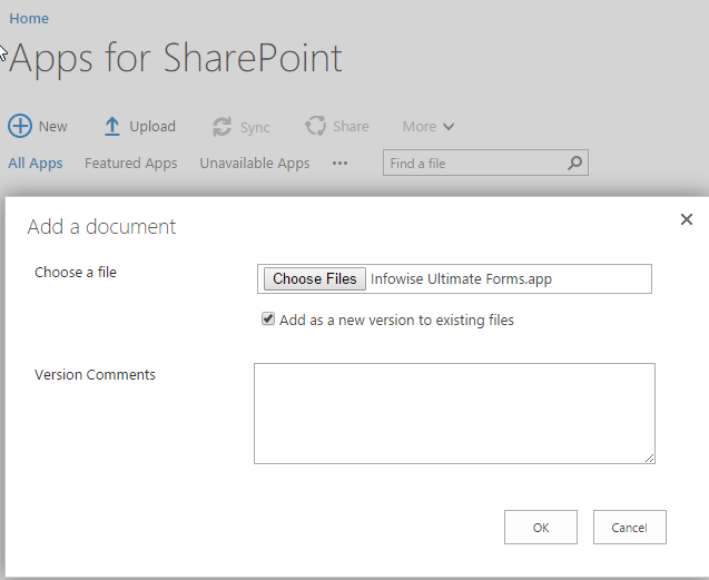 Upload .app file to catalog