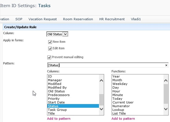 ID settings