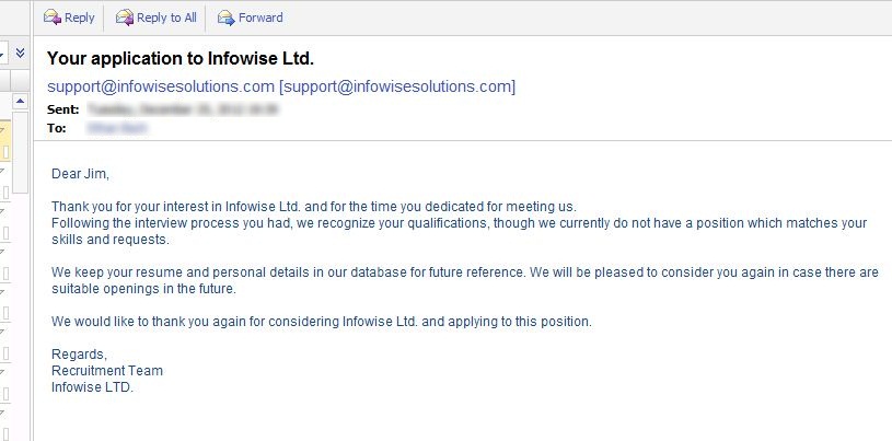 Job Application Rejection Letters, An Error Occurred, Job Application Rejection Letters