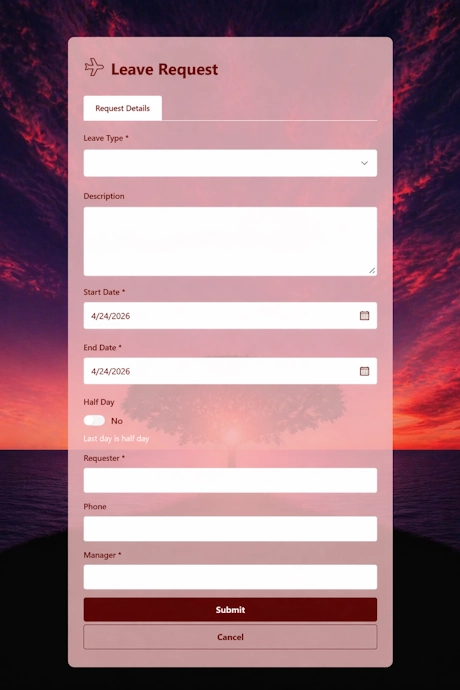 Sample expense report form